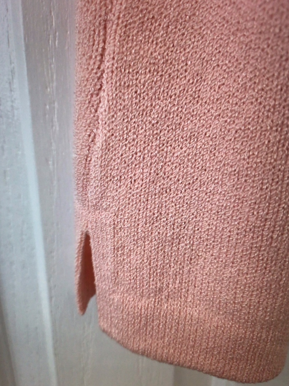 St. John Peach Knit Sleeveless Tank Top - Picture 3 of 9